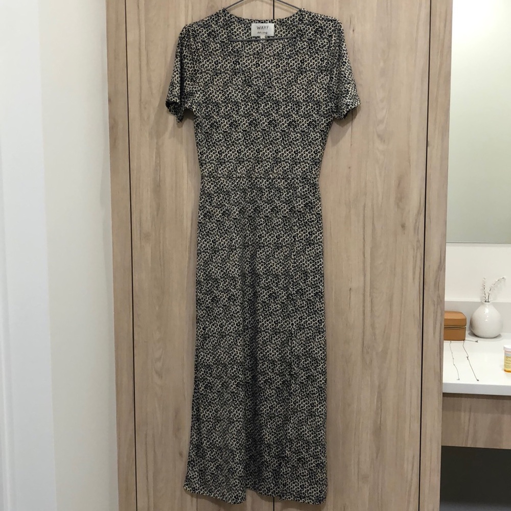 Leopard Print V-Neck T-Shirt Dress